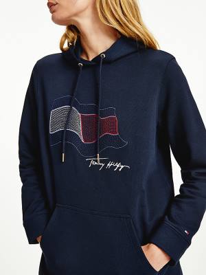 Tommy Hilfiger Motion Flag Jurken Dames Blauw | TH058TOP