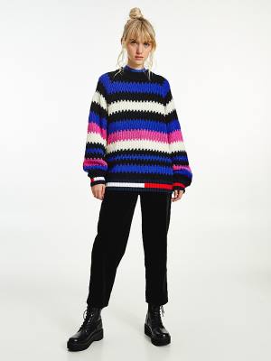 Tommy Hilfiger Multicolour Knit Jumper Truien Dames Paars | TH291CDH