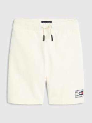 Tommy Hilfiger Natural Earth Dye Sweat Shorts Broek Jongens Wit | TH356XVA