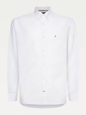 Tommy Hilfiger Natural Soft Poplin Regular Fit Overhemd Heren Wit | TH409JUY