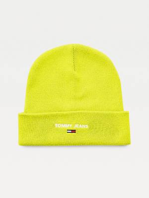 Tommy Hilfiger Neon Organic Katoenen Blend Beanie Hoeden Heren Groen | TH106MOY