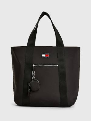 Tommy Hilfiger Nylon Tote Tassen Dames Zwart | TH431BZS