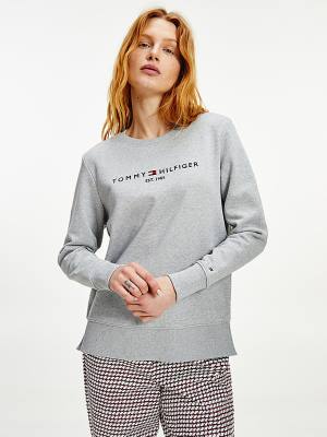 Tommy Hilfiger Organic Katoenen Crew Neck Sweatshirts Dames Grijs | TH146UHG