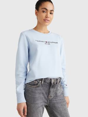 Tommy Hilfiger Organic Katoenen Crew Neck Sweatshirts Dames Blauw | TH465MYT