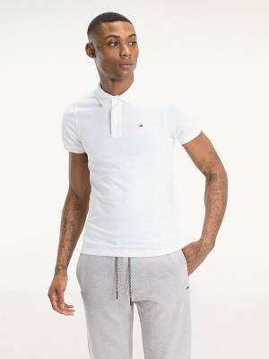 Tommy Hilfiger Organic Katoenen Fine Pique Slim Poloshirt Heren Wit | TH371MGL