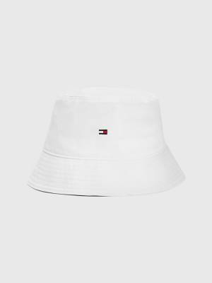 Tommy Hilfiger Organic Katoenen Flag Embroidery Bucket Hoeden Heren Wit | TH395CDB