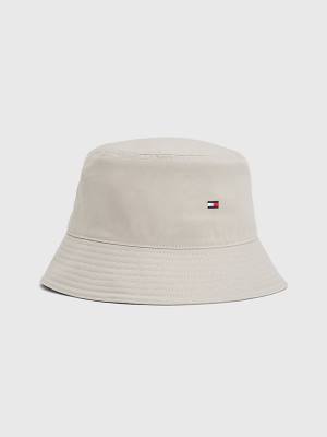 Tommy Hilfiger Organic Katoenen Flag Embroidery Bucket Hoeden Heren Beige | TH586QVW