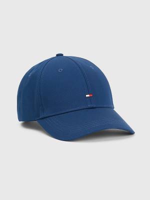 Tommy Hilfiger Organic Katoenen Flag Embroidery Cap Hoeden Heren Blauw | TH894YGN