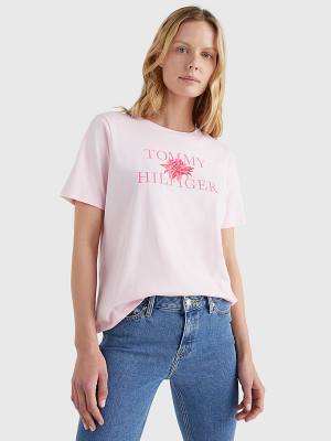 Tommy Hilfiger Organic Katoenen Floral Print T-shirts Dames Roze | TH096FZL