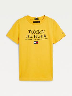 Tommy Hilfiger Organic Katoenen Logo T-shirts Jongens Geel | TH127UIT