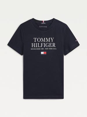 Tommy Hilfiger Organic Katoenen Logo T-shirts Jongens Blauw | TH158VEY