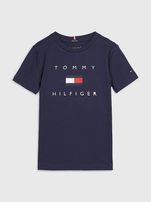 Tommy Hilfiger Organic Katoenen Logo T-shirts Jongens Blauw | TH245IJS