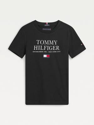 Tommy Hilfiger Organic Katoenen Logo T-shirts Jongens Zwart | TH265LWX