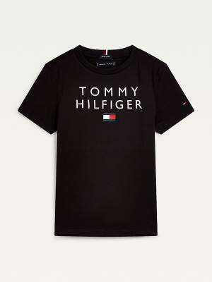 Tommy Hilfiger Organic Katoenen Logo T-shirts Jongens Zwart | TH583WJI