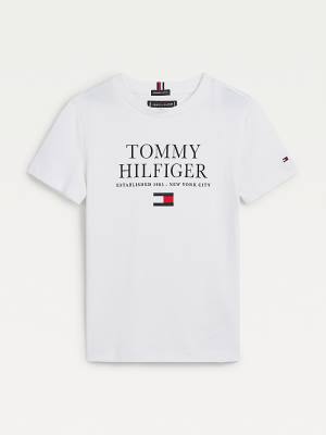 Tommy Hilfiger Organic Katoenen Logo T-shirts Jongens Wit | TH701MRL