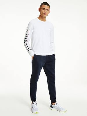 Tommy Hilfiger Organic Katoenen Long Sleeve T-shirts Heren Wit | TH206HDS