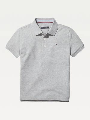 Tommy Hilfiger Organic Katoenen Polo Shirt T-shirts Meisjes Grijs | TH208EKG