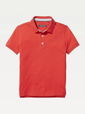 Tommy Hilfiger Organic Katoenen Polo Shirt T-shirts Meisjes Rood | TH375BZU