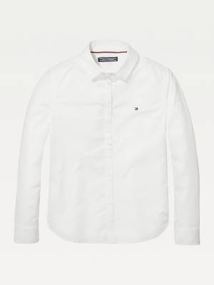 Tommy Hilfiger Organic Katoenen Poplin Shirt T-shirts Meisjes Wit | TH861GQJ