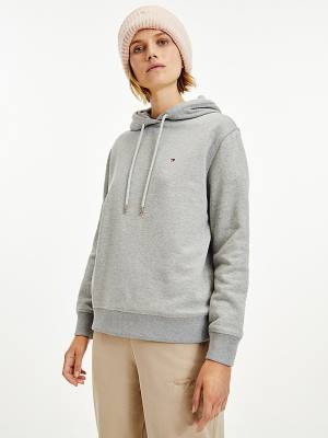 Tommy Hilfiger Organic Katoenen Regular Fit Hoodie Dames Grijs | TH158FHP