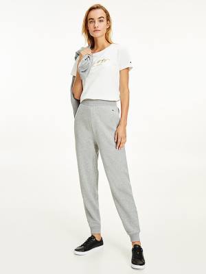 Tommy Hilfiger Organic Katoenen Relaxed Fit Joggers Broek Dames Grijs | TH184BXT