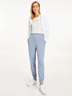 Tommy Hilfiger Organic Katoenen Relaxed Fit Joggers Broek Dames Blauw | TH945MNA