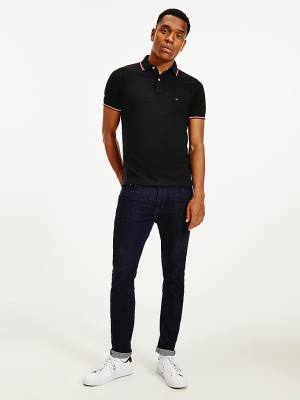 Tommy Hilfiger Organic Katoenen Slim Fit Poloshirt Heren Zwart | TH284IYJ