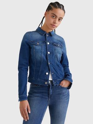 Tommy Hilfiger Organic Katoenen Slim Fit Denim Jassen Dames Denim | TH401EQS