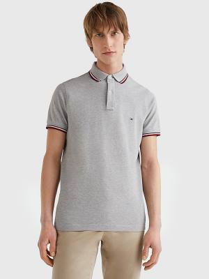 Tommy Hilfiger Organic Katoenen Slim Fit Poloshirt Heren Grijs | TH416QJS