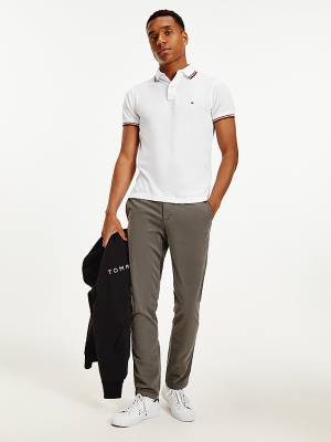 Tommy Hilfiger Organic Katoenen Slim Fit Poloshirt Heren Wit | TH593KUZ