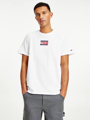 Tommy Hilfiger Organic Katoenen T-shirts Heren Wit | TH312BRU