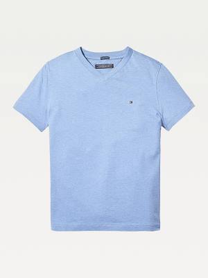 Tommy Hilfiger Organic Katoenen V-Neck T-shirts Jongens Blauw | TH387GBC