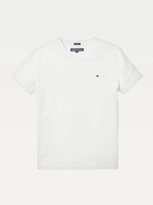 Tommy Hilfiger Organic Katoenen V-Neck T-shirts Meisjes Wit | TH983ORJ