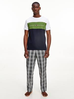 Tommy Hilfiger Original Colour-Blocked Logo Pyjamas Heren Groen | TH062OER