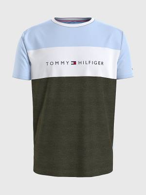 Tommy Hilfiger Original Colour-Blocked Logo Pyjamas Heren Blauw | TH652NKJ