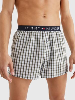 Tommy Hilfiger Original Logo Waistband Print Boxer Shorts Ondergoed Heren Beige | TH480ELC