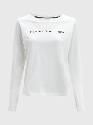 Tommy Hilfiger Original Long Sleeve Logo T-shirts Dames Wit | TH375FUM