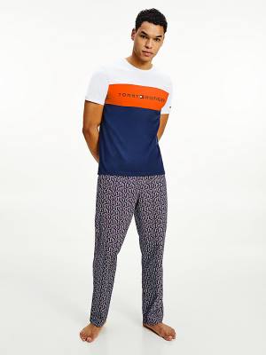 Tommy Hilfiger Original Woven Print Bottoms Pyjamas Heren Blauw | TH196EWL