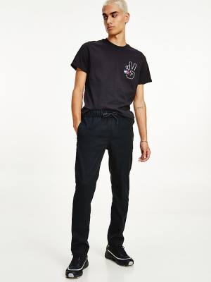 Tommy Hilfiger Peace Badge T-shirts Heren Zwart | TH247LDE