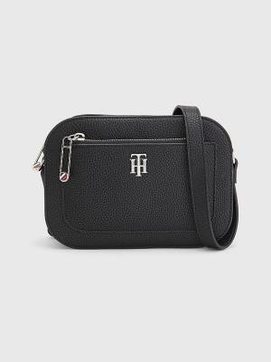 Tommy Hilfiger Pebble Grain Camera Tassen Dames Zwart | TH328DVI