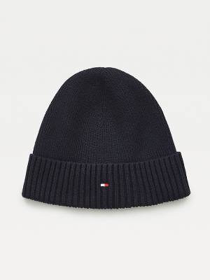 Tommy Hilfiger Pima Katoenen Cashmere Cuffed Beanie Hoeden Heren Blauw | TH359NXY