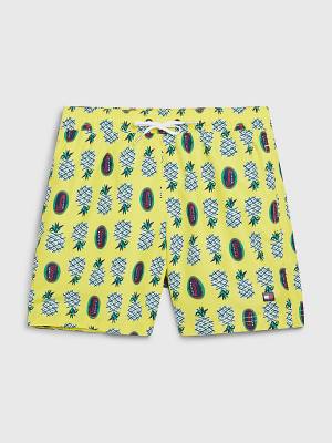 Tommy Hilfiger Pineapple Print Mid Length Shorts Zwemkleding Jongens Geel | TH539DKN