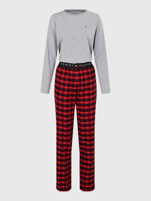 Tommy Hilfiger Plaid Stretch Flannel Set Pyjamas Dames Rood | TH653HPA