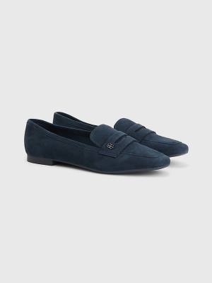 Tommy Hilfiger Platte Suede Loafers Dames Blauw | TH398LAF