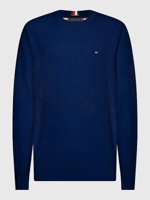 Tommy Hilfiger Plus Crew Neck Jumper Truien Heren Blauw | TH815EMR