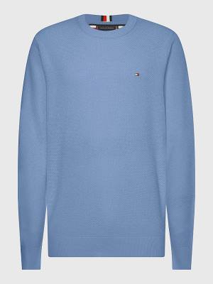 Tommy Hilfiger Plus Crew Neck Jumper Truien Heren Blauw | TH854FVO