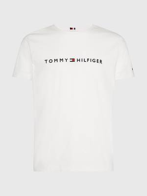 Tommy Hilfiger Plus Organic Katoenen Logo T-shirts Heren Wit | TH469QLH