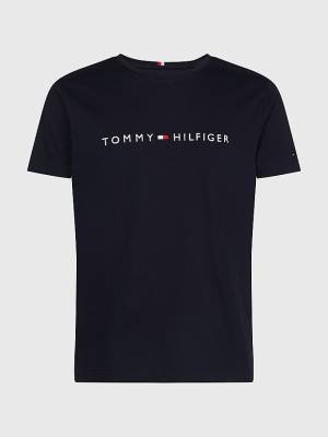 Tommy Hilfiger Plus Organic Katoenen Logo T-shirts Heren Blauw | TH683YGR