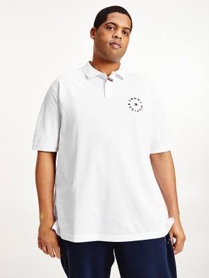 Tommy Hilfiger Plus Organic Katoenen Pique Regular Fit Poloshirt Heren Wit | TH286SKE