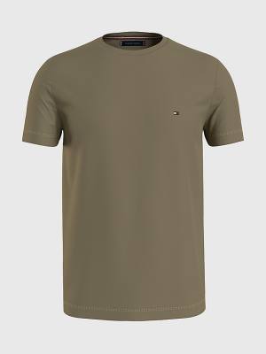 Tommy Hilfiger Plus Stretch Organic Katoenen Slim Fit T-shirts Heren Bruin | TH120HSZ